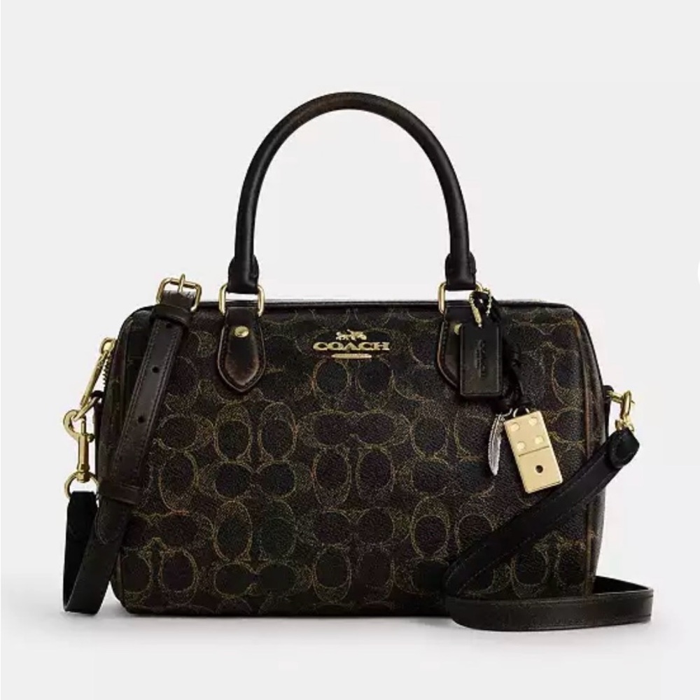 Rowan Satchel Bag In Loved Signature Canvas With Charms